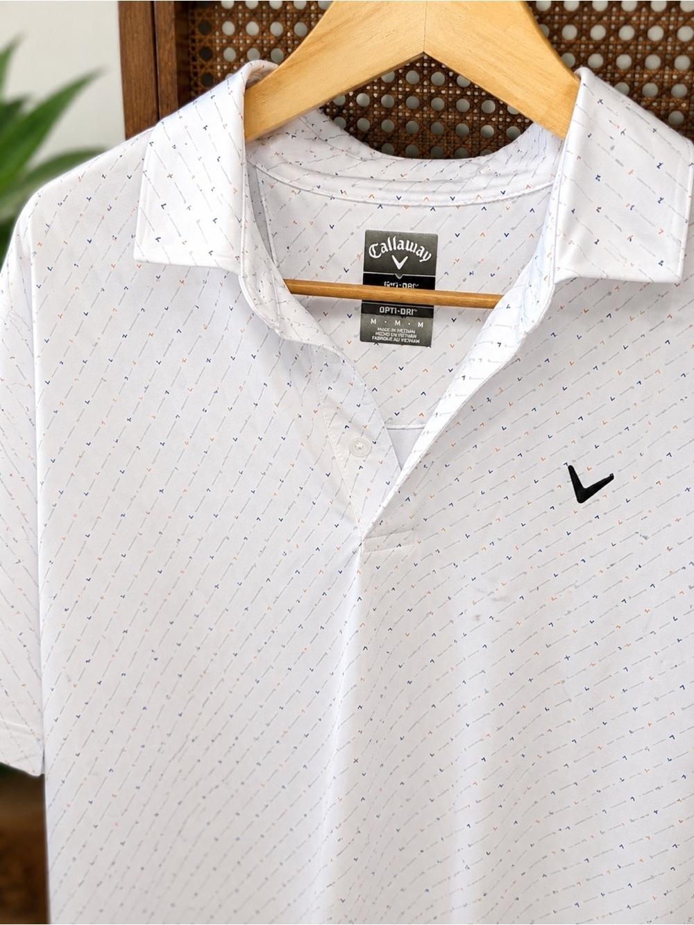 Callaway Opti-Dri Golf Polo Men's Medium White Performance Shirt - Picture 5 of 5